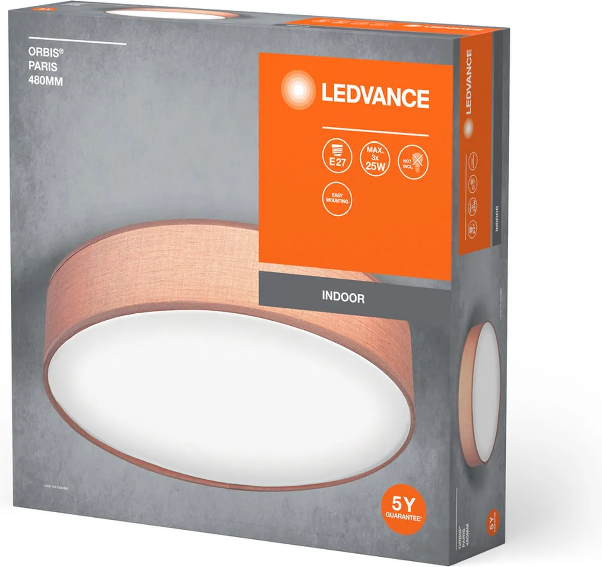 LEDVANCE Orbis Paris Plafondlamp 480mm - 2x E14 - Bruin