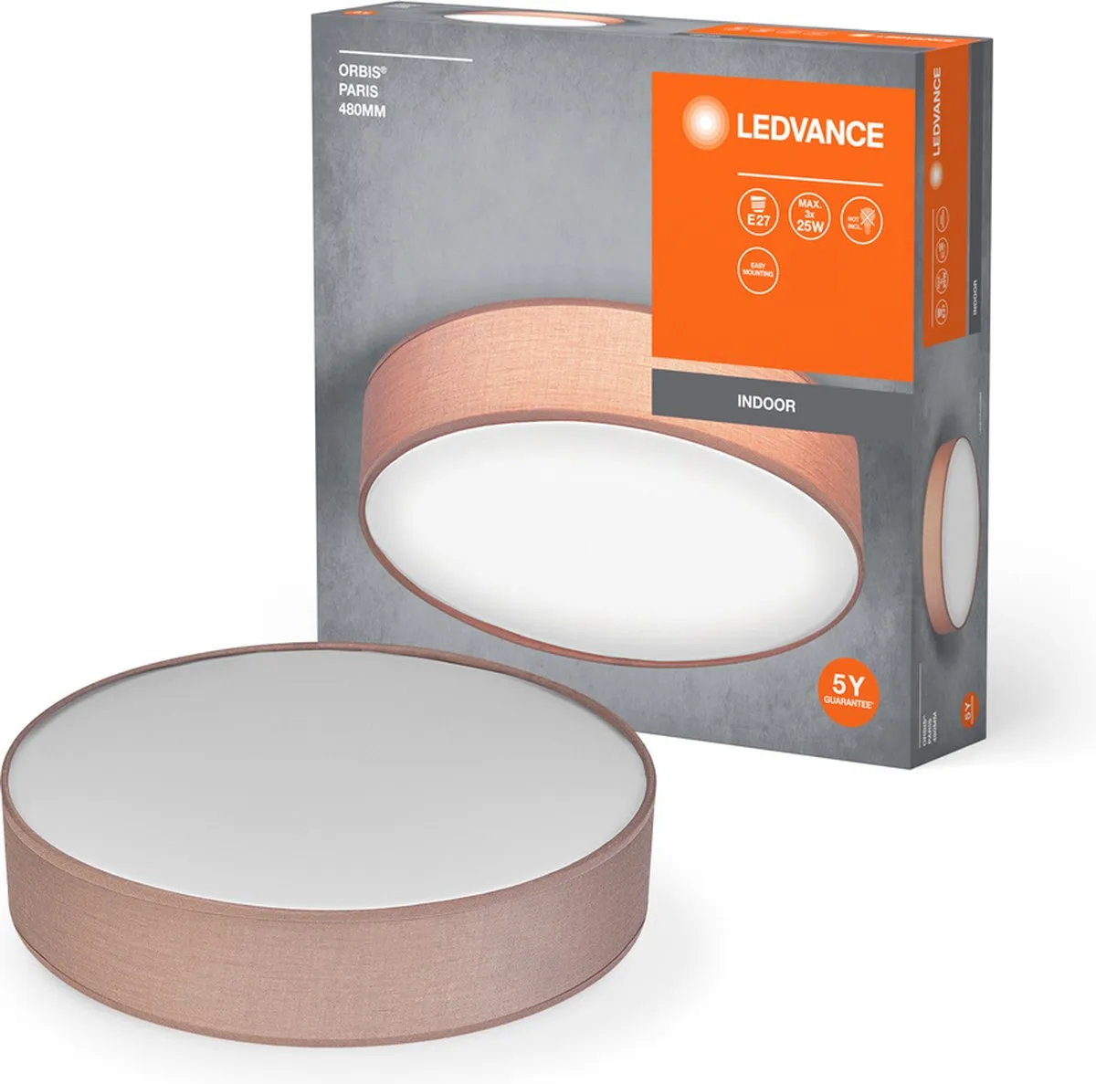 LEDVANCE Orbis Paris Plafondlamp 480mm - 2x E14 - Bruin