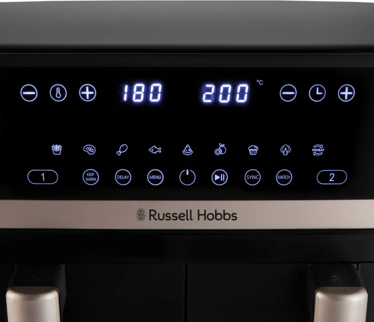 Russell Hobbs Satisfry Dual Basket 27680-56 Airfryer 9L - Zwart/Champagne