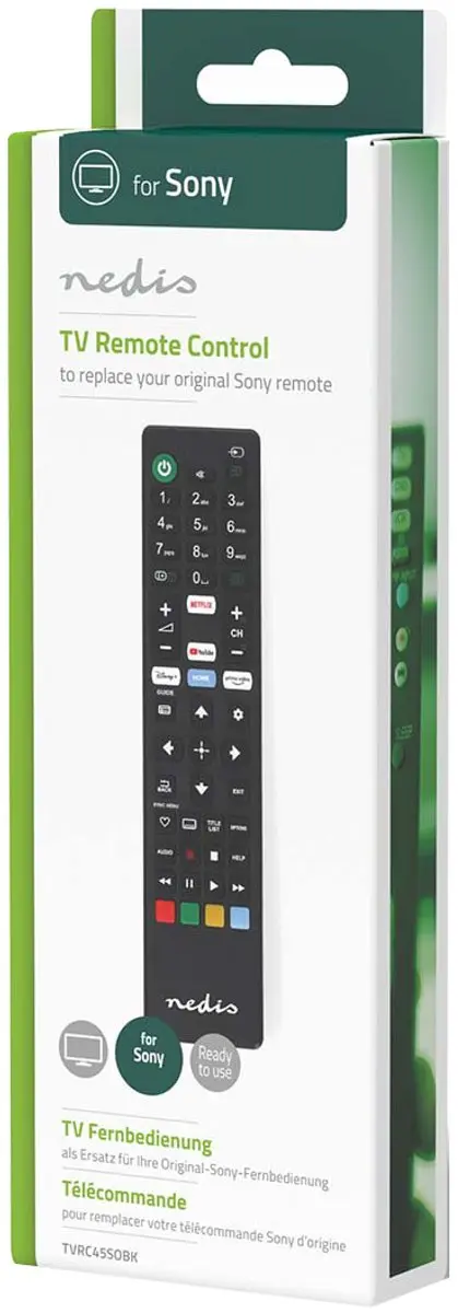 Nedis TVRC45SOBK Vervangende Afstandsbediening - Sony TV - Zwart - afbeelding 6 van 6
