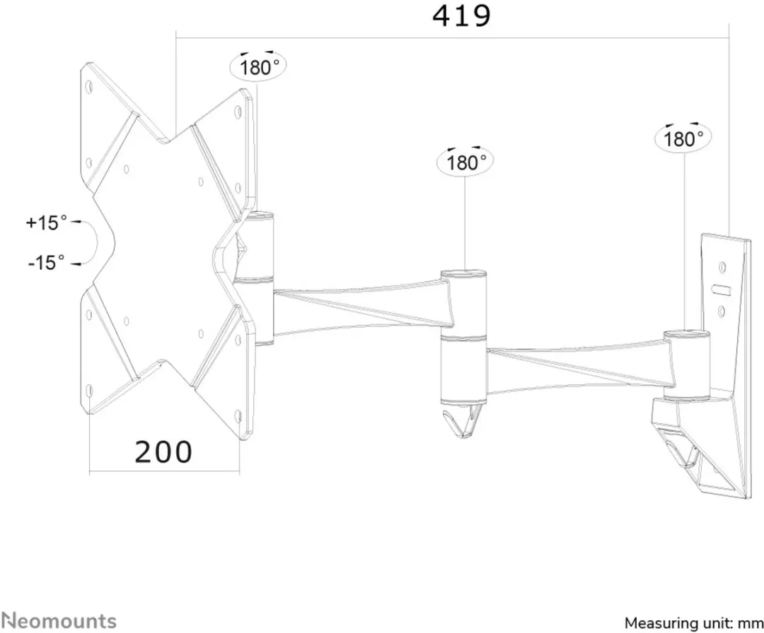 Neomounts FPMA-W835 Wandsteun 40" - VESA 100x100mm - Zwart