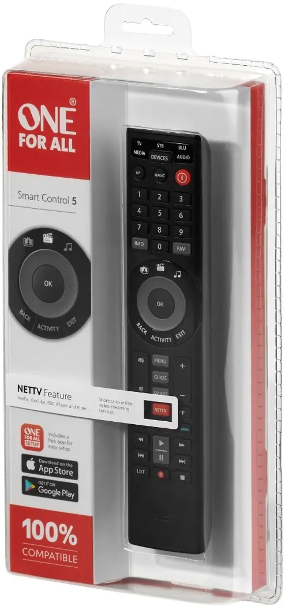 One For All Smart Control 5 URC7955 Universele Afstandsbediening - Wit