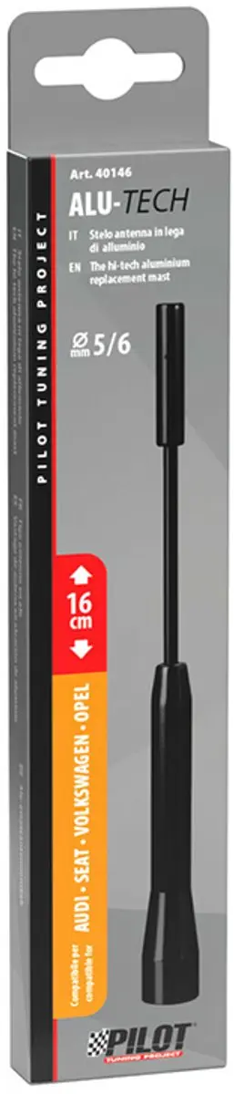 Lampa Alu-Tech Antenne Vervangingsmast 42.10146 - Zwart Ø5mm