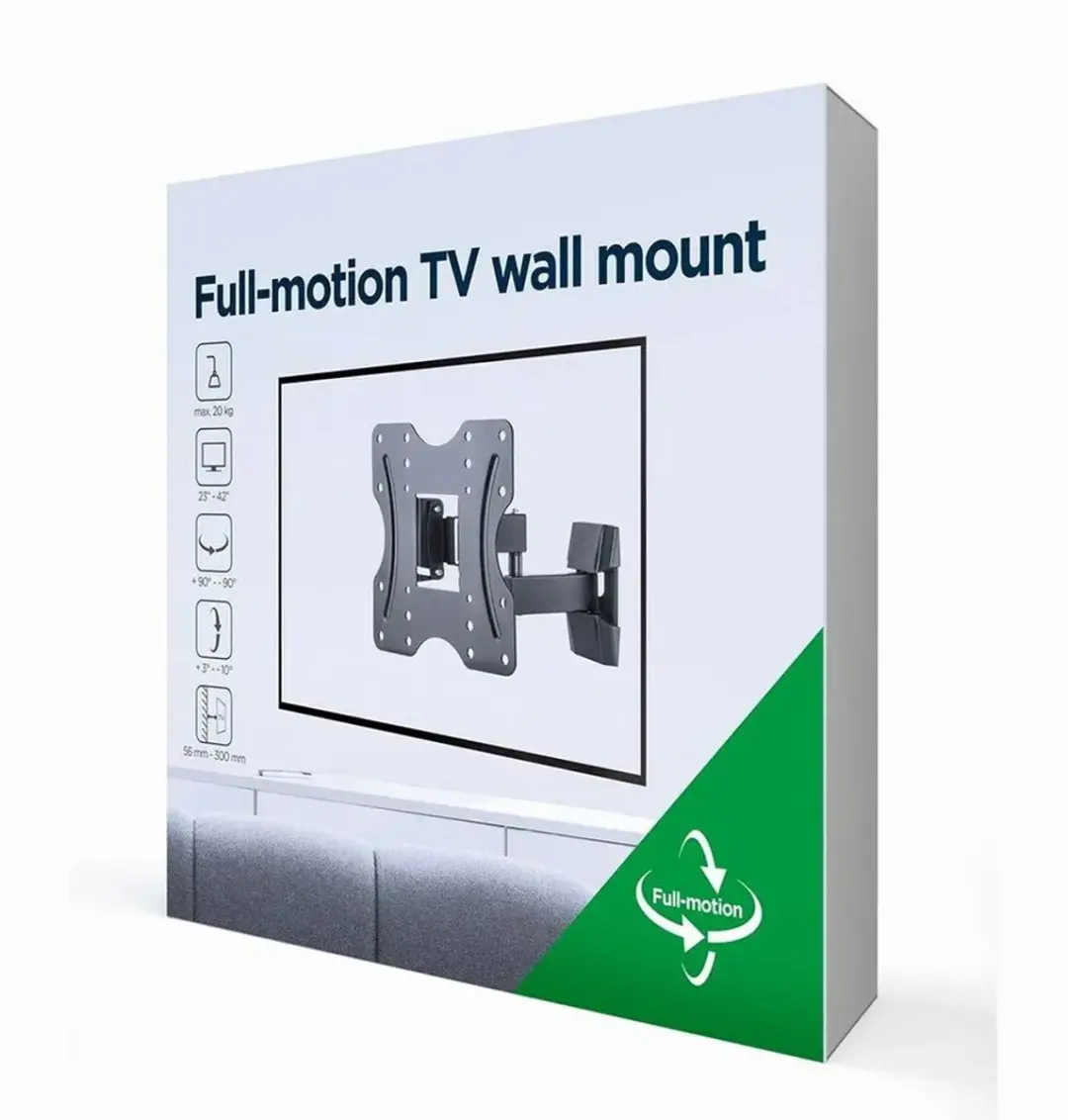 Gembird WM-42ST-01 Full-motion TV-wandsteun 23-42" - Zwart