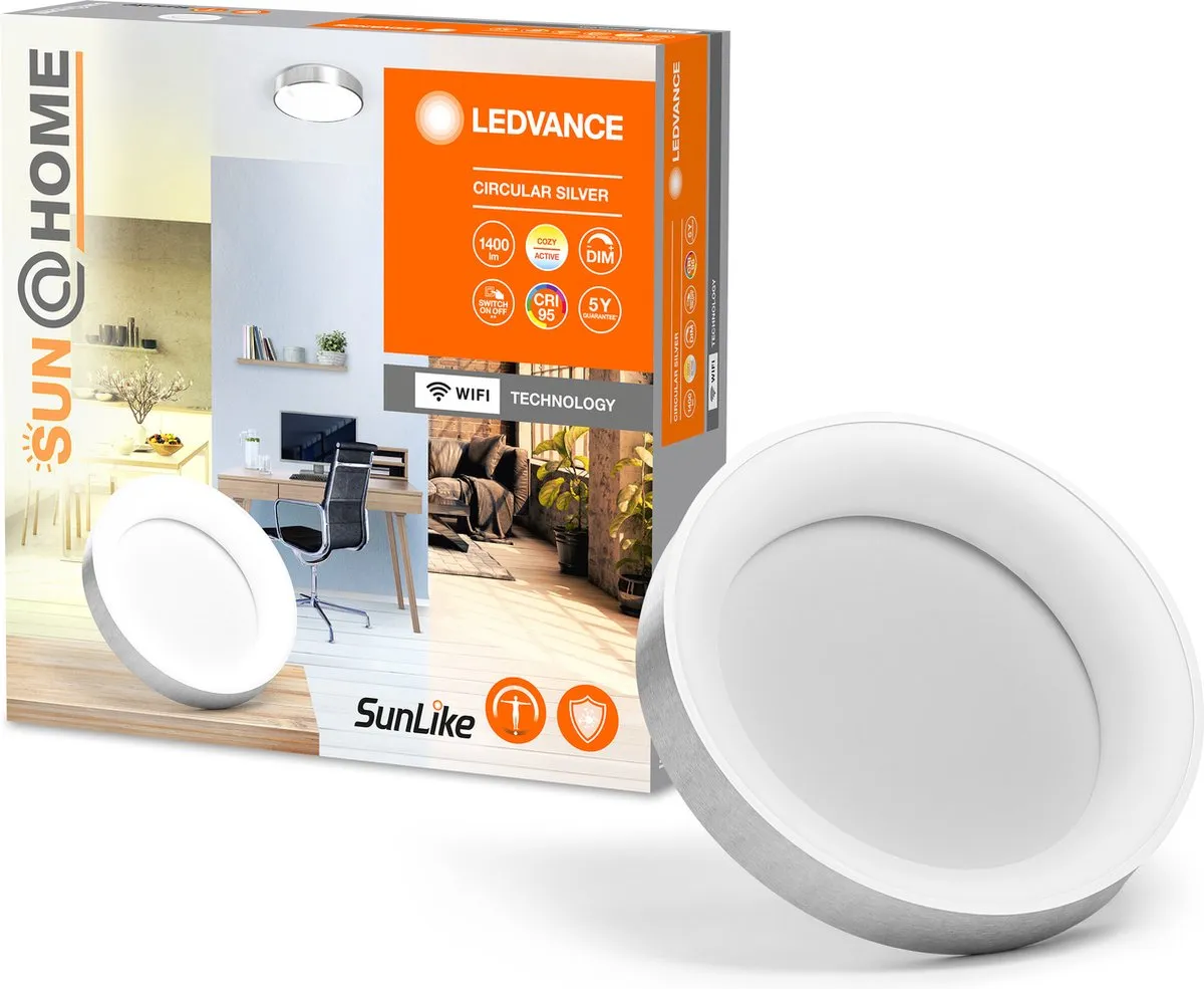 LEDVANCE SUN@Home Plafondlamp 450mm - 18.5W - 5000lm - Zilver