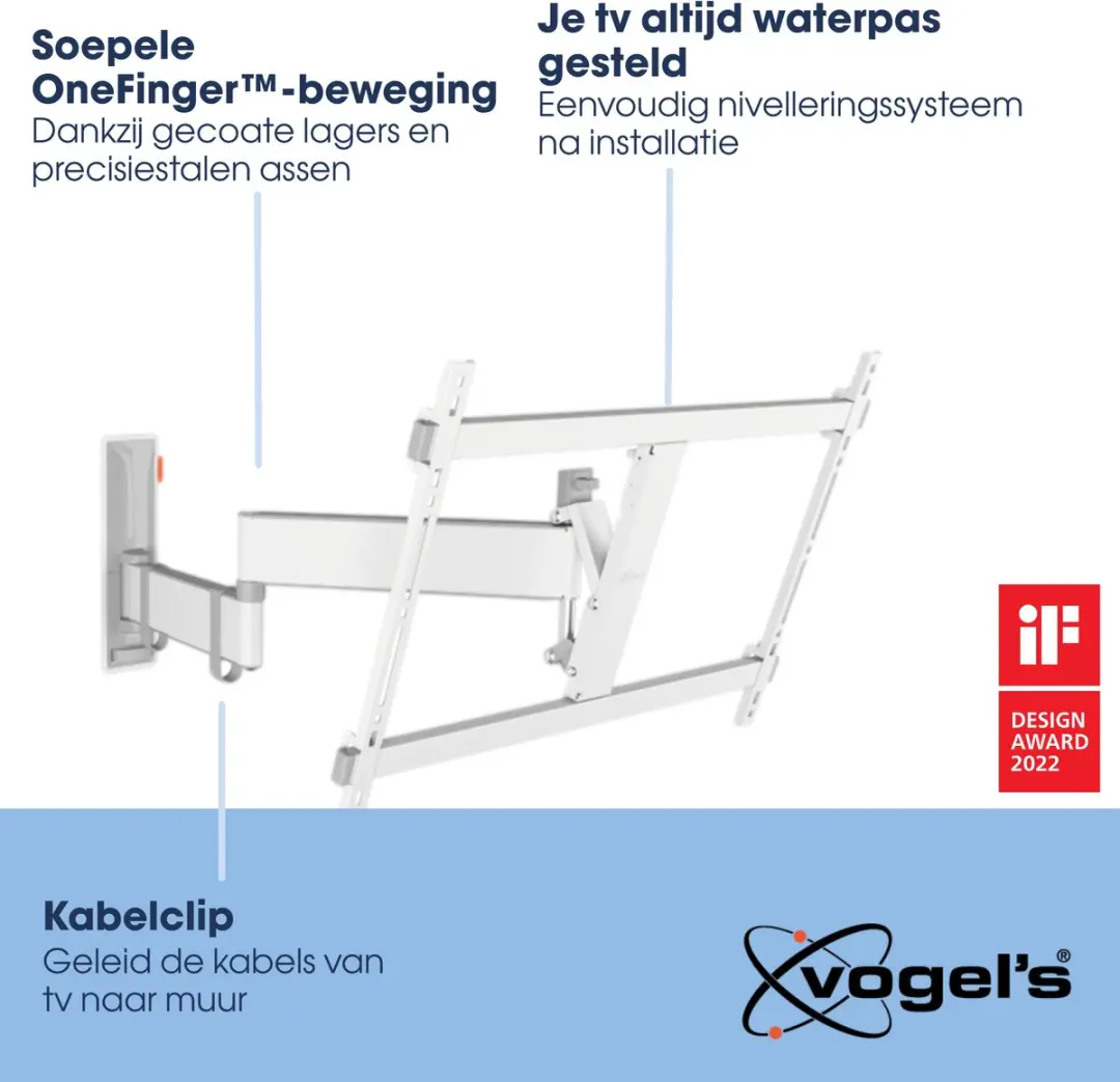 Vogel's COMFORT TVM 3645 TV-Beugel 40-77" - Wit - 35kg - VESA 600x400