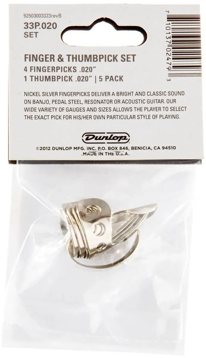 Dunlop Tube Fingerpicks Players Pakket 0,20" - 5 Stuks