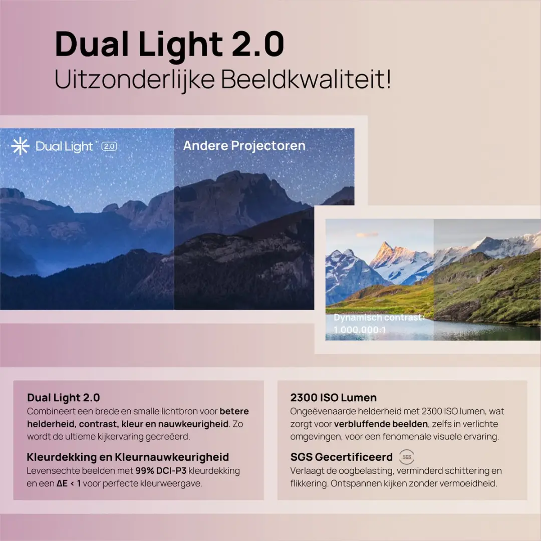 XGIMI Aura 2 4K UST Projector - 100" ALR Scherm - 2300 ISO Lumen - Grijs