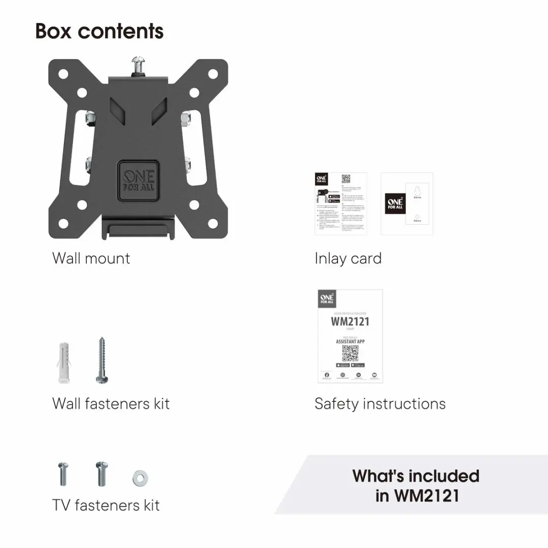 One For All WM2121 Smart Line TV Wandsteun - Kantelbaar - Zwart