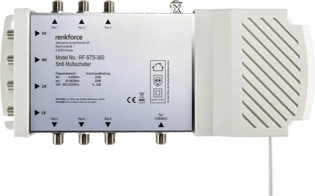 Renkforce RF-4510558 Satelliet Multiswitch - 5 Ingangen - 6 Gebruikers
