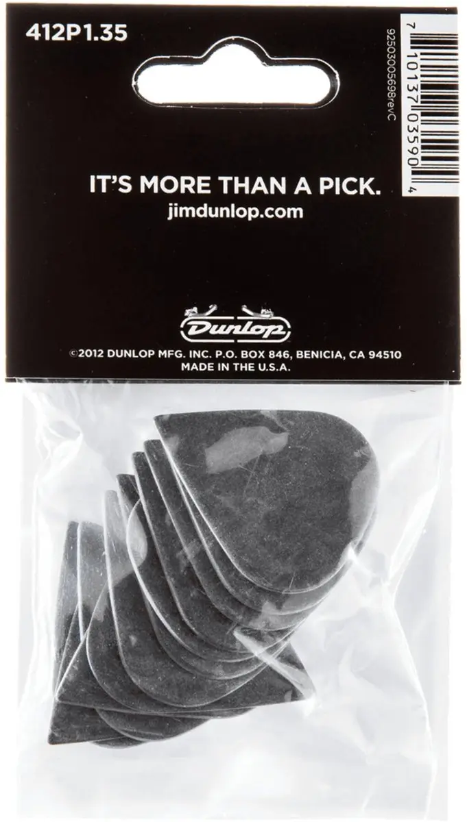 Dunlop Tortex Sharp 412 Plectrums - 12 Stuks - Zwart