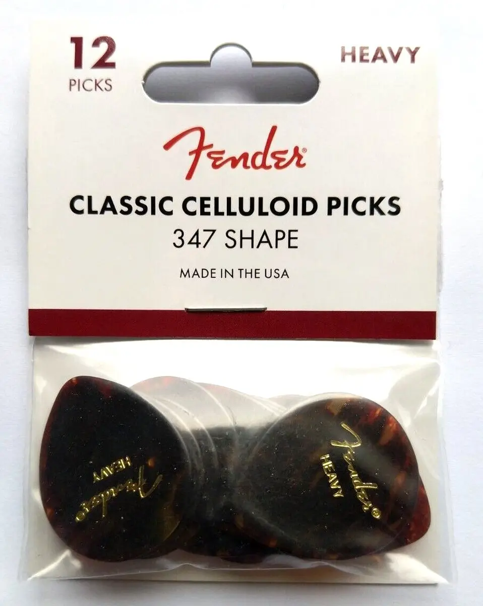 Fender 347 Vorm Zware Schelp Gitaarpicks - 12 Stuks - Parelmoer