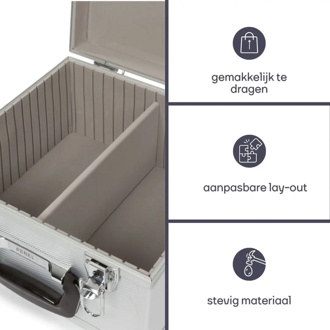 Perel Cd-koffer 40 Stuks - Aluminium - Sleutelslot