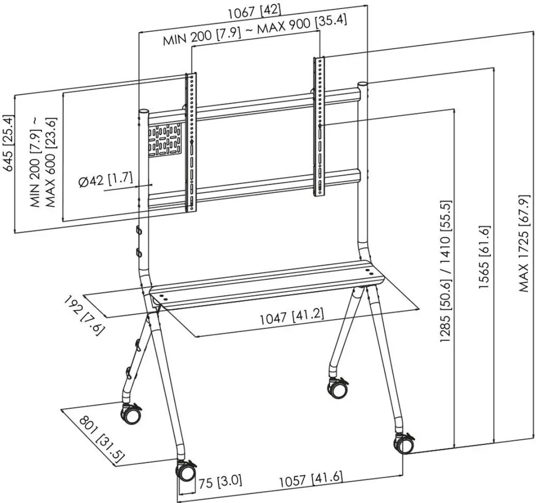 Vogel's ESSENTIAL T1011 TV Trolley - 50"-86" - Zwart