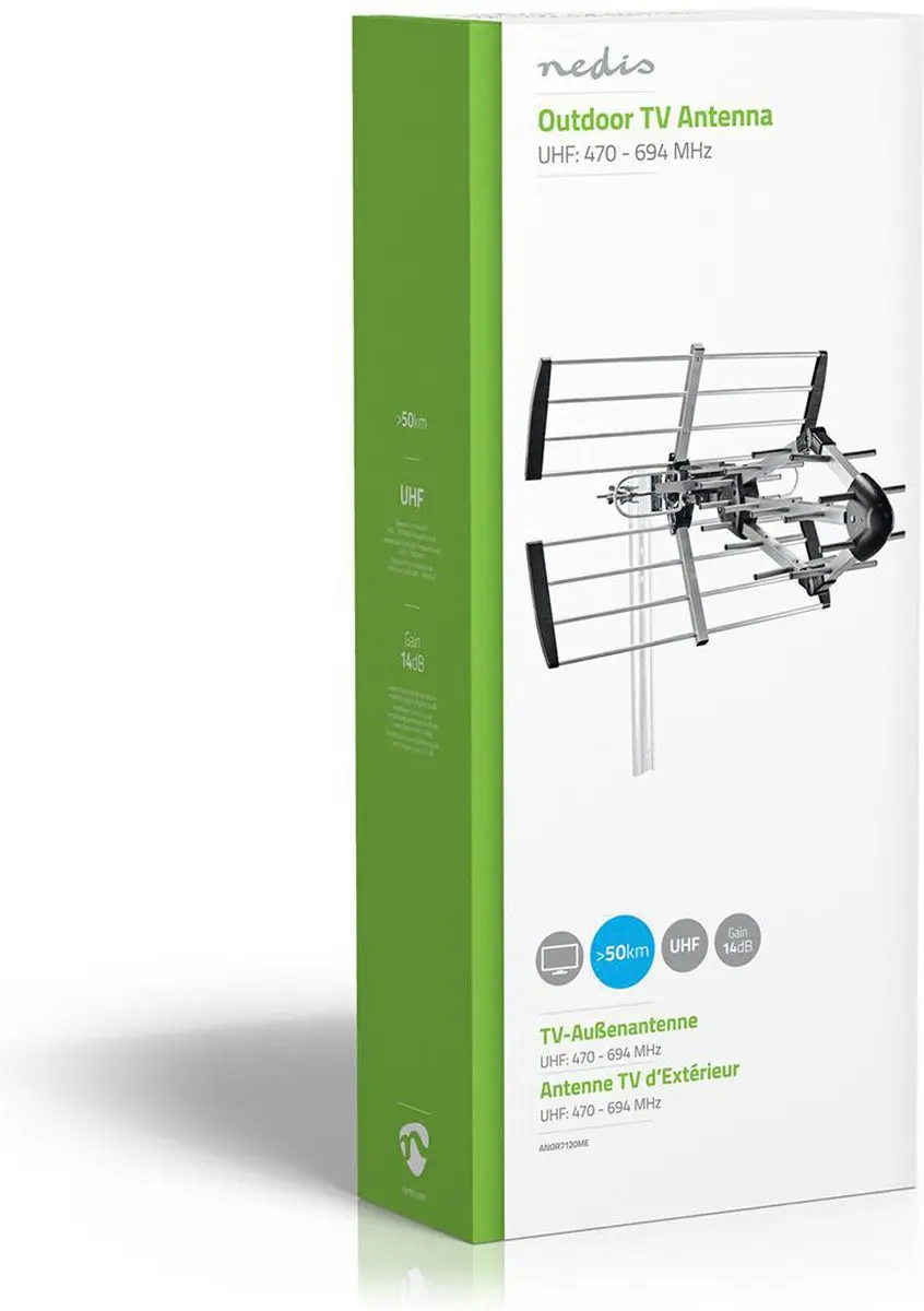Nedis Buitenantenne ANOR7150ME UHF - ≥50 km - 14 dB - Zwart - afbeelding 6 van 6