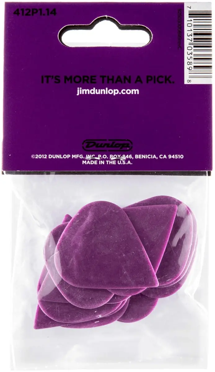 Dunlop Tortex Sharp 412 Plectrums - 12 Stuks - Violet