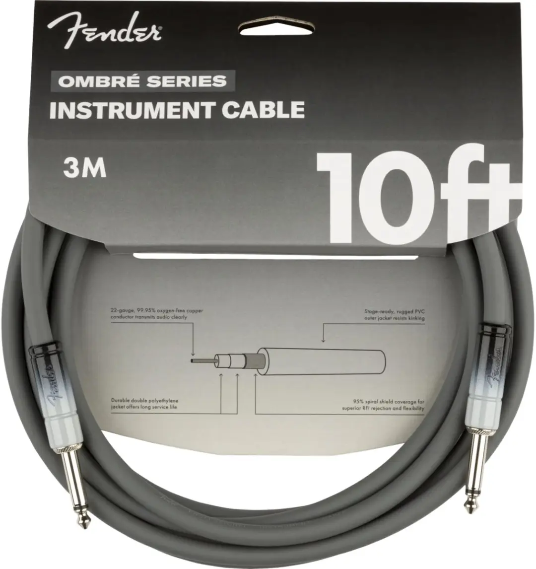Fender Ombré Instrumentenkabel 3m - Zilver