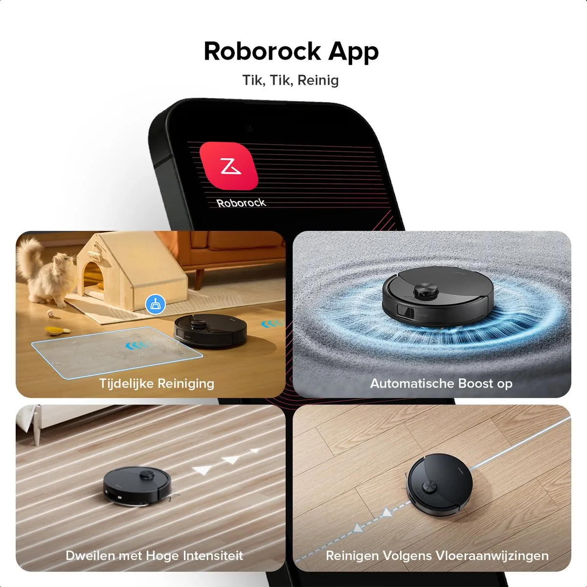 Roborock Q10 S5 Robotstofzuiger - 10.000 Pa - Zwart