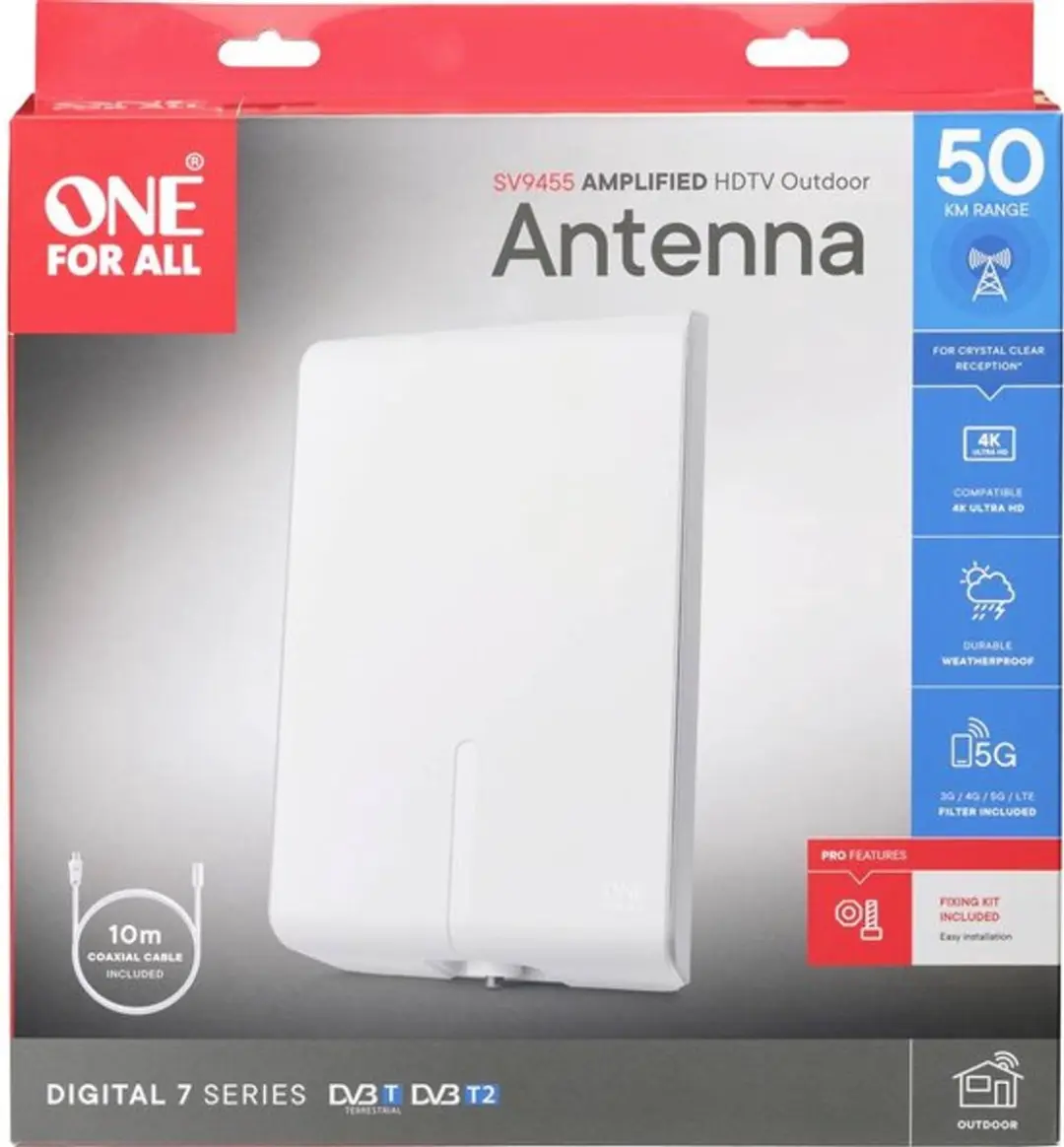 One For All SV 9455-5G DVB-T/T2 Antenne Buiten - Wit