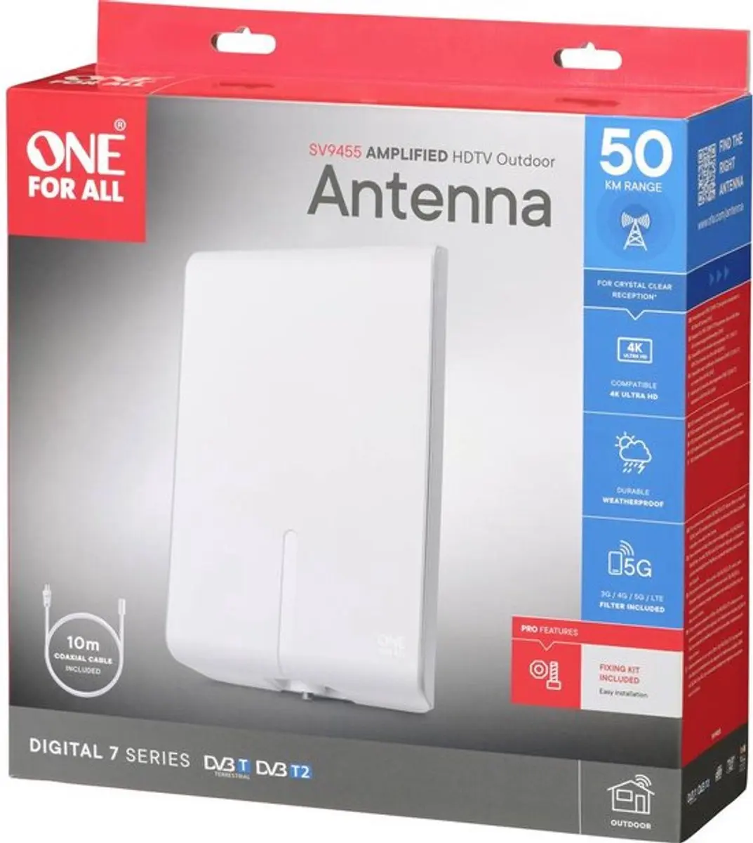 One For All SV 9455-5G DVB-T/T2 Antenne Buiten - Wit