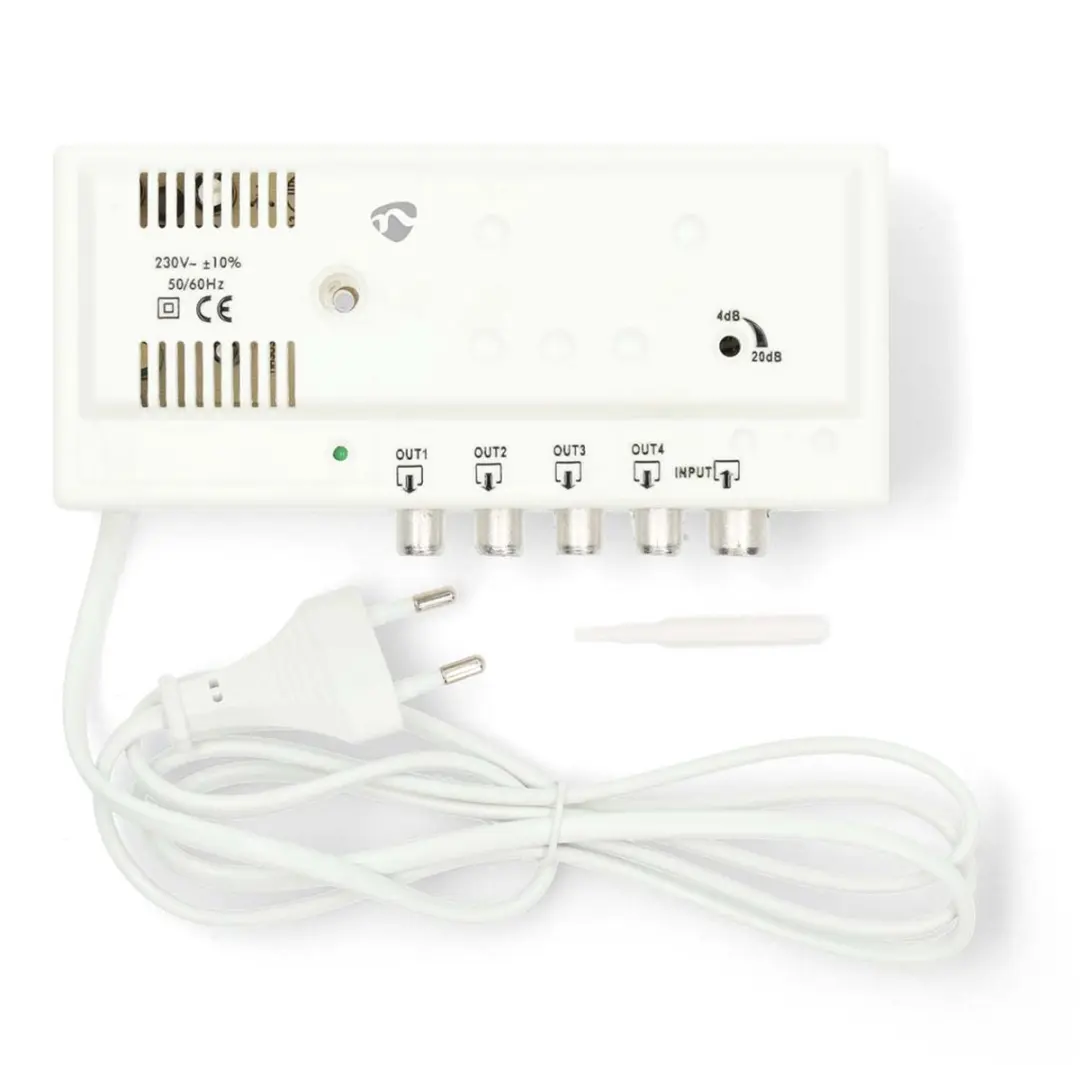 Nedis CATV-Versterker SAMP42244WT - 20dB - 4x Outputs - Wit