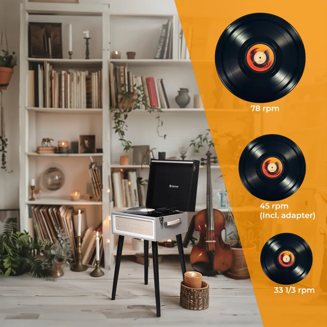 Denver VPR250 Platenspeler - Bluetooth - FM Radio - Zwart
