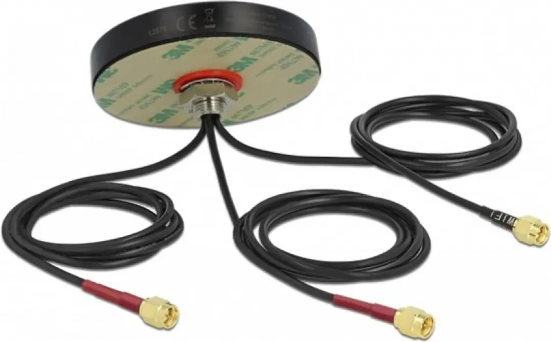 Delock LTE MIMO Dual Band WLAN Antenne 3x SMA-plug - 1m - Zwart
