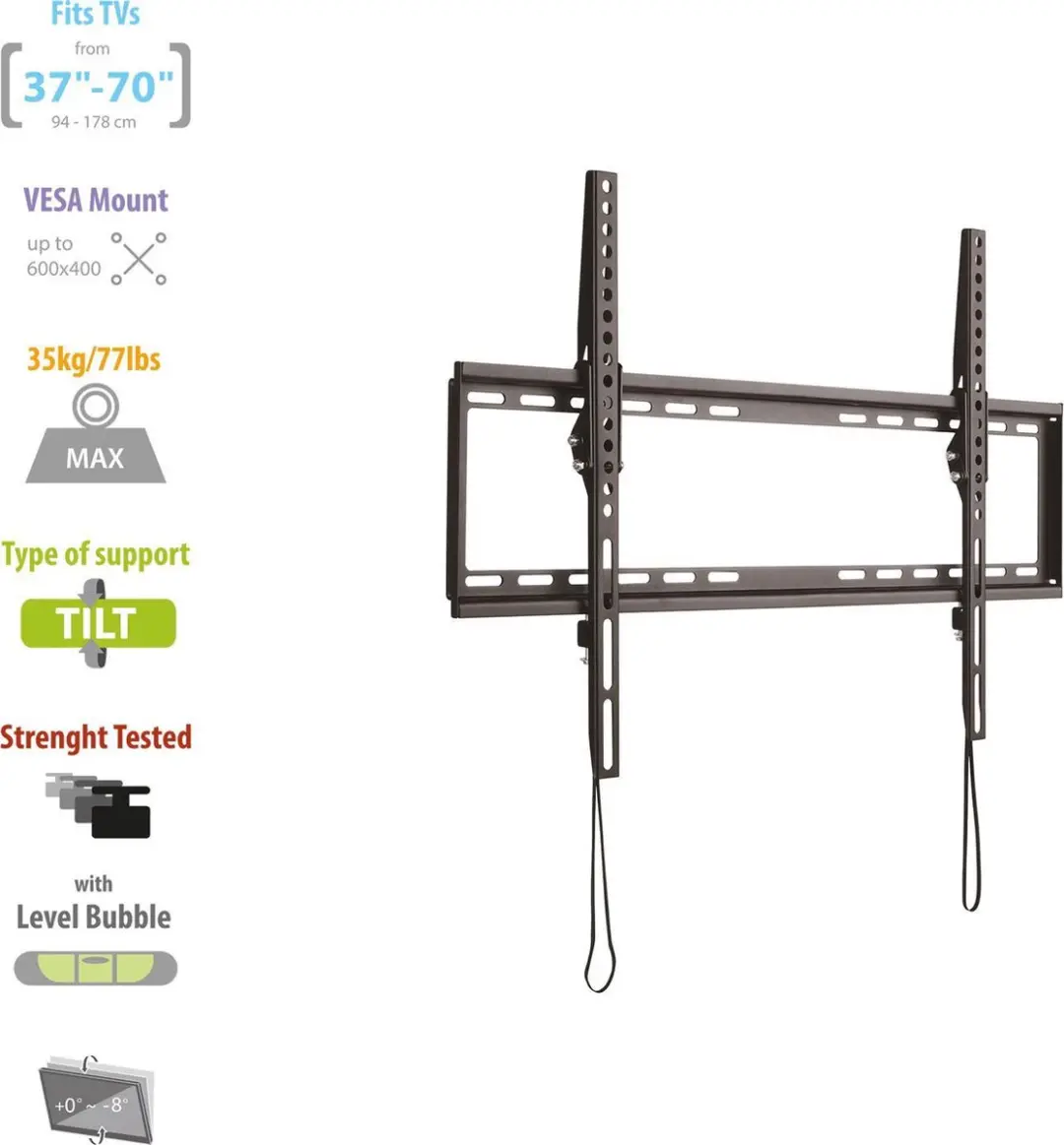 Ewent Easy Tilt XL EW1507 TV-Wandsteun 70" - Zwart - afbeelding 6 van 6