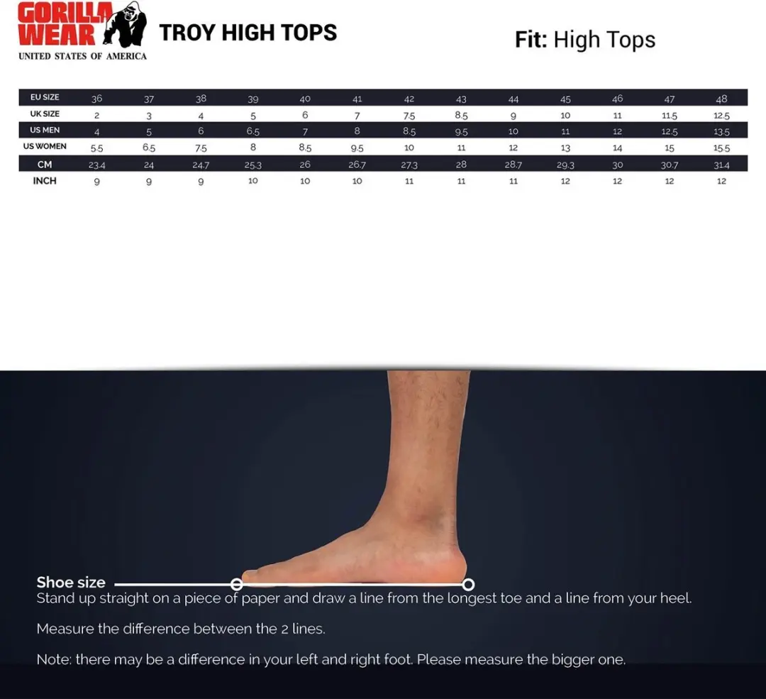 Gorilla Wear Troy High Tops Sportschoenen 41 - Zwart/Rood
