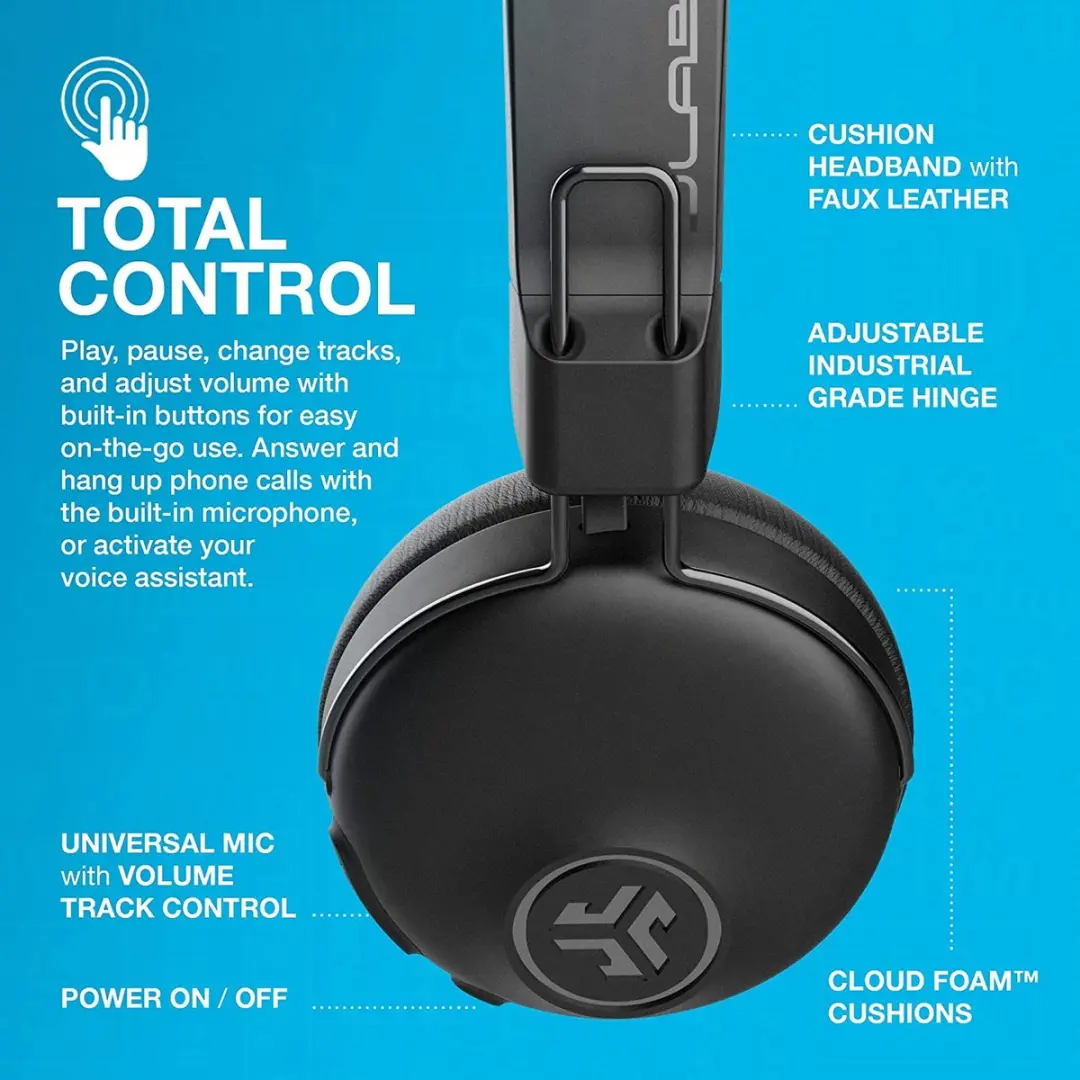 JLab Studio ANC 110040 Koptelefoon - 45 Uur - Noise Cancelling - Zwart