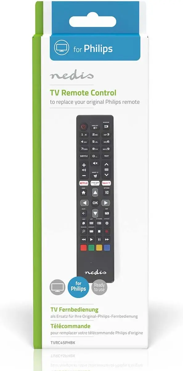 Nedis TVRC45PHBK Vervangende Afstandsbediening - Zwart