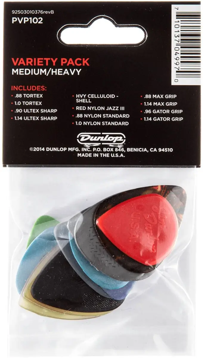 Dunlop Variety Pack Medium/Heavy Plectrums - 12 Stuks