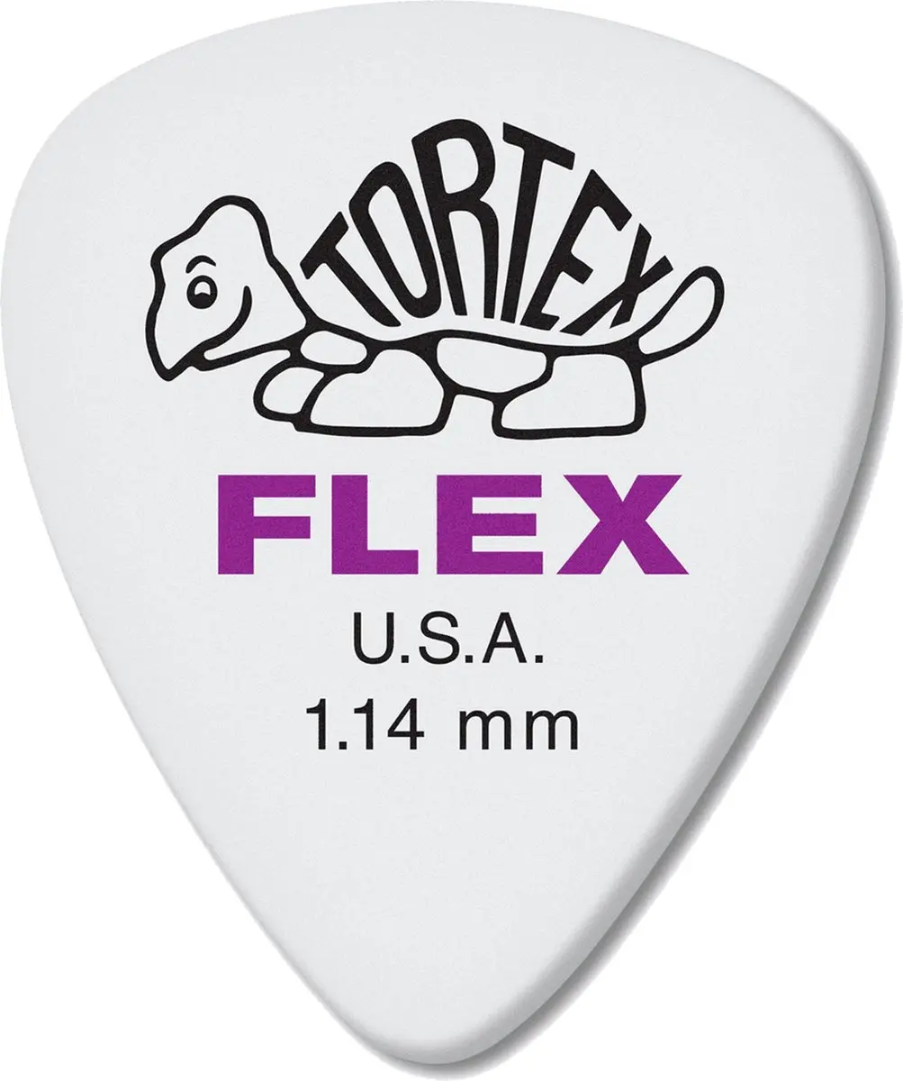 Dunlop Tortex Flex Standard Plectrum 1.14mm - 12 Stuks Wit