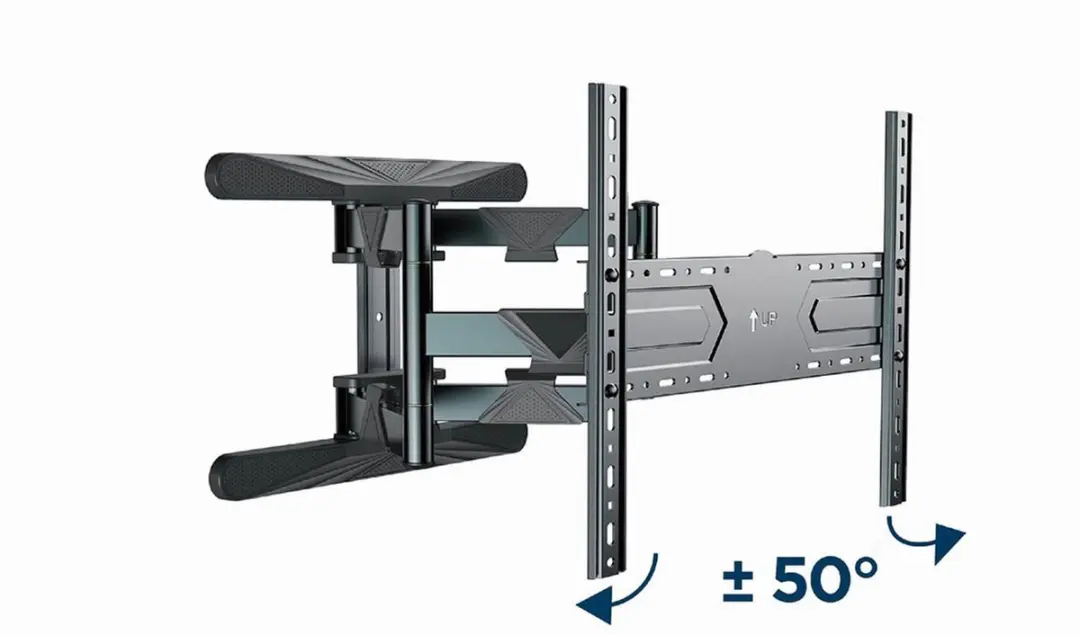 Gembird WM-80ST-01 TV-Muurbeugel 40-80" - Dubbele arm - 50 kg - Zwart