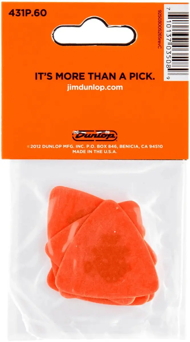 Dunlop Tortex Triangle 0.60mm Plectrum - 6 Stuks Oranje