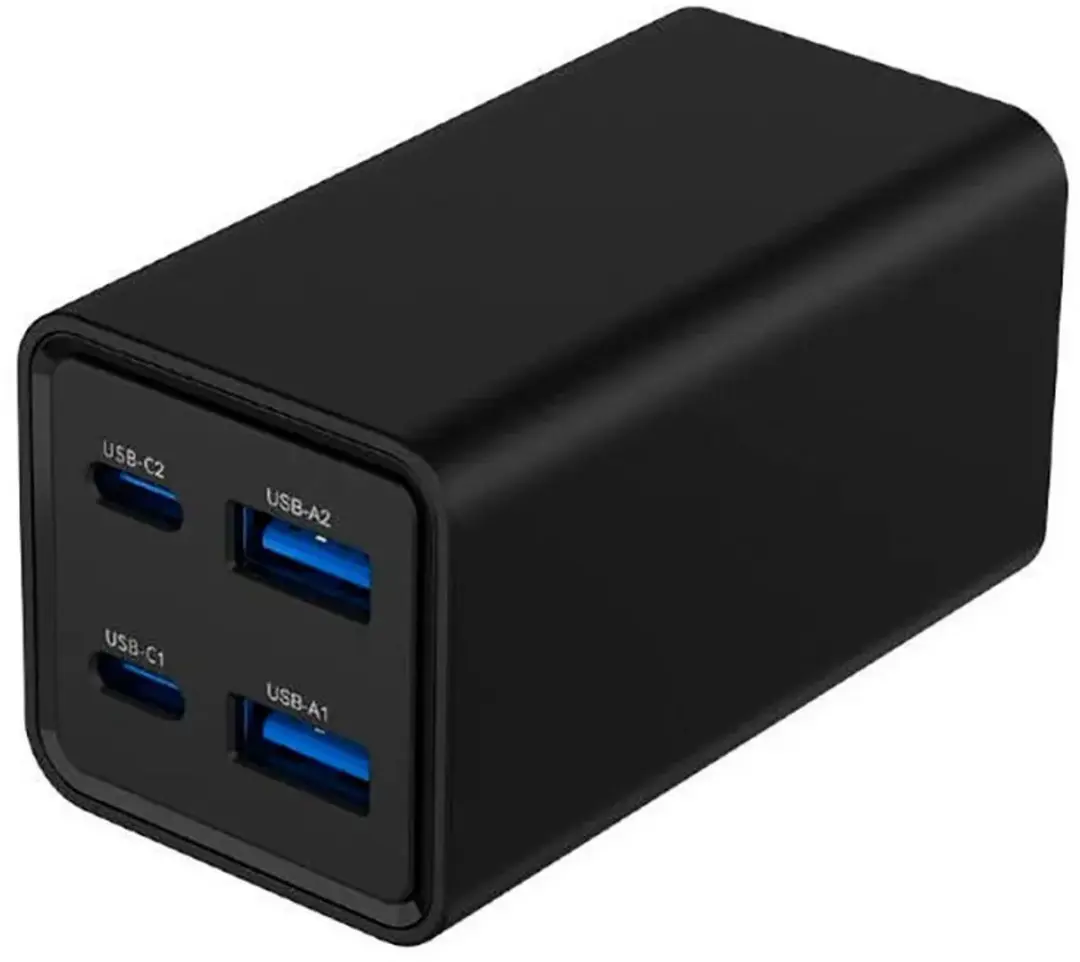 Gembird TA-UC-2A2C-PD65-01-BK USB-C Oplader 65W - 4 Poorten - Zwart