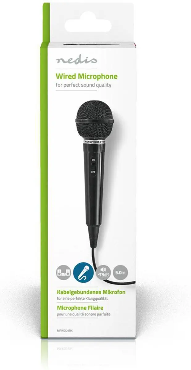 Nedis MPWD01BK Bedrade Microfoon - 5m - Zwart