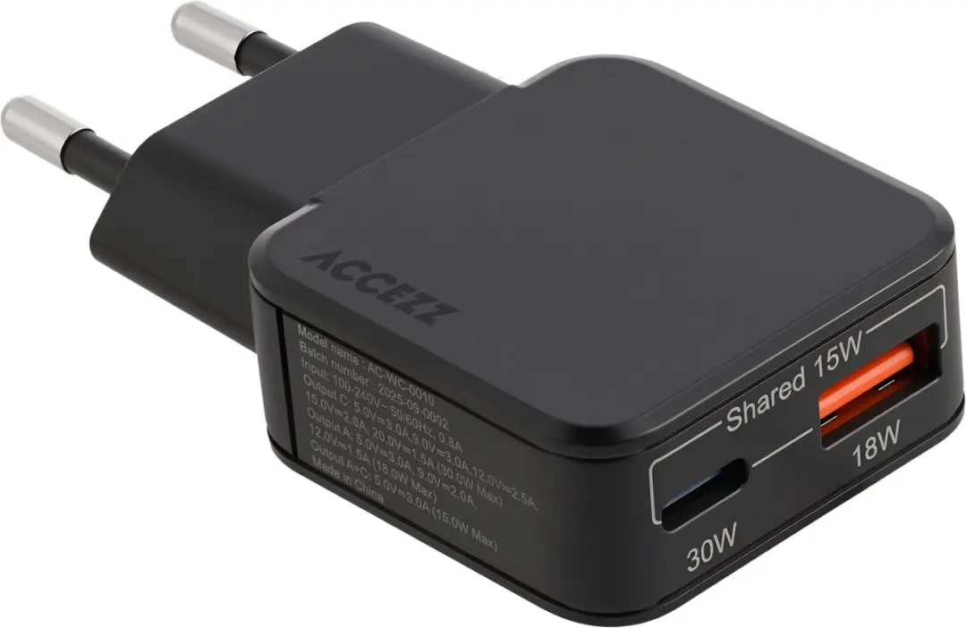 Accezz Ultra Slim GaN Oplader 30W