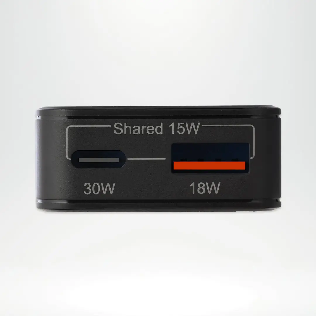 Accezz Ultra Slim GaN Oplader 30W - USB-C + USB-A - Zwart