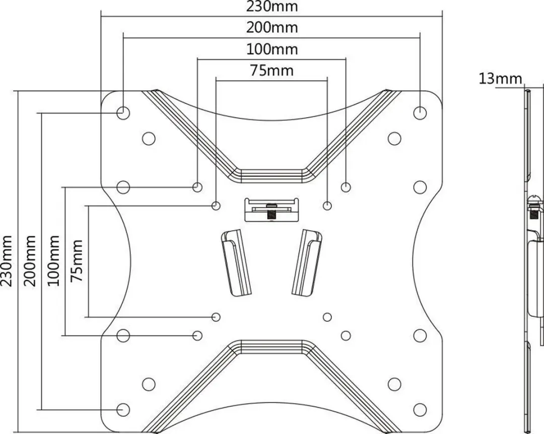 Deltaco ARM-0101 TV Beugel Vast 23-42" - Max 25kg - Zwart