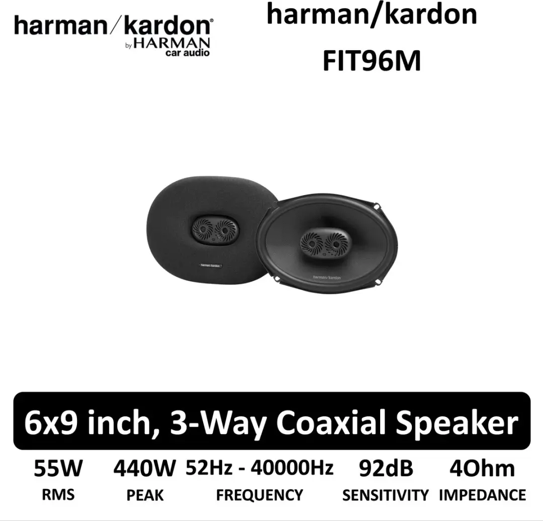 Harman Kardon FIT96M Drieweg Component Autospeakers 440W - Zwart