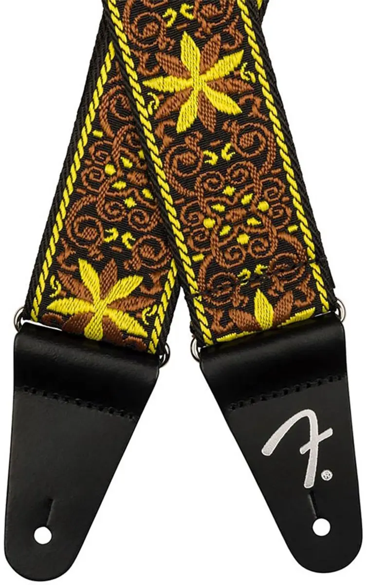 Fender Pasadena Geweven Gitaarband - Yellow Wallflower