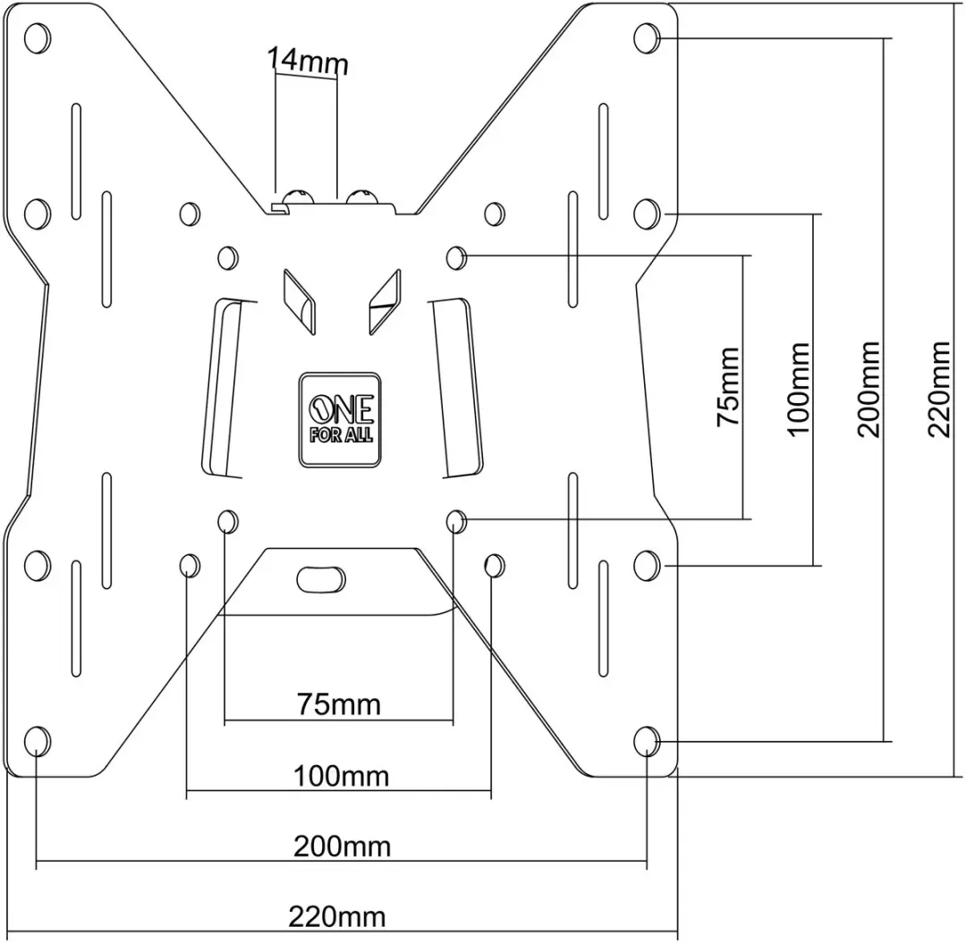 One For All WM2211 Smart Line TV-Beugel Vast - 13-43" - 50kg - VESA 200