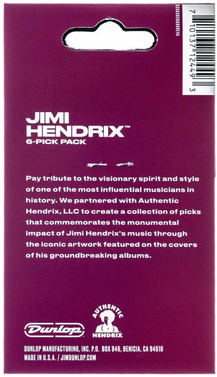 Dunlop Jimi Hendrix Bold As Love Plectrum - 6 Stuks