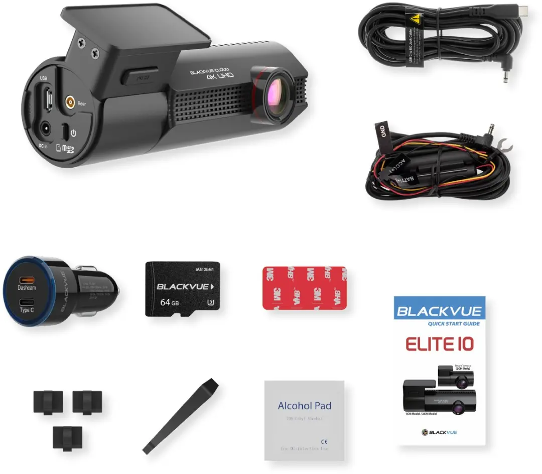 BlackVue ELITE 10 1CH Dashcam 4K UHD - 8MP - Zwart