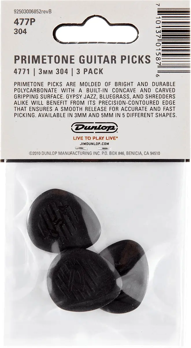 Dunlop Primetone 304 Plectrum - 3.00mm - 3 Stuks