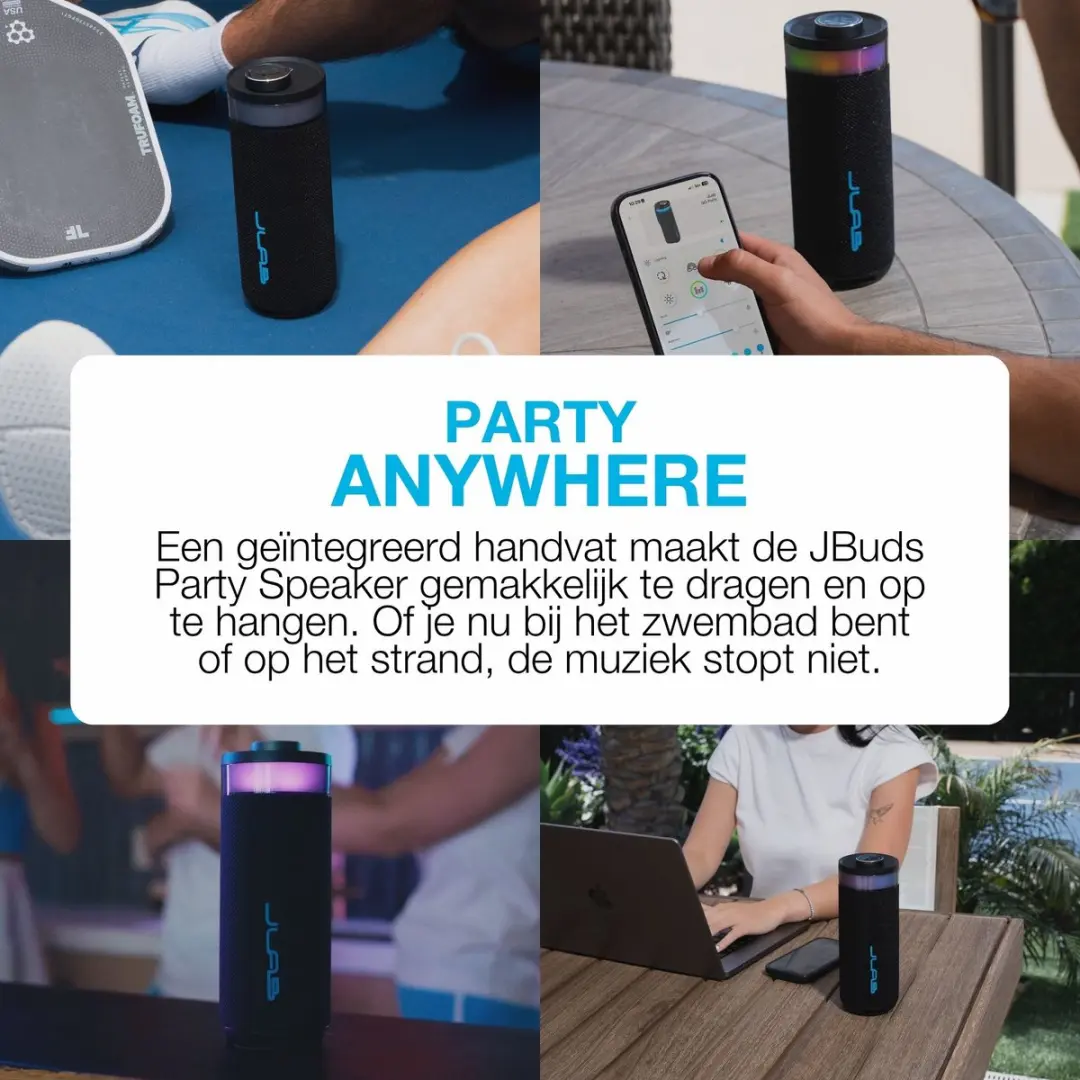 JLab Jbuds IEUSBJBUDSRBLK62 Draadloze Speaker - 30W - IPX6 - Zwart