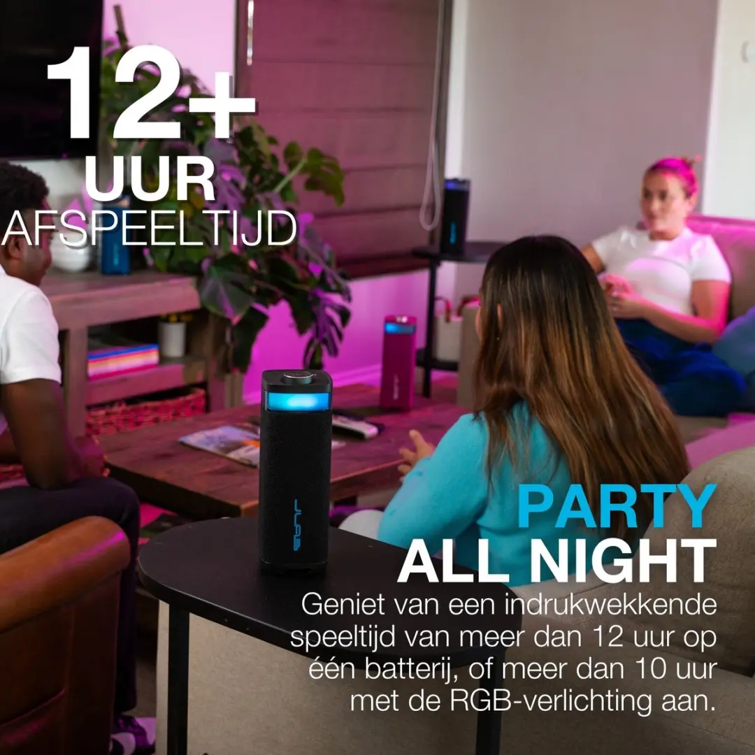 JLab Jbuds IEUSBJBUDSRBLK62 Draadloze Speaker - 30W - IPX6 - Zwart - afbeelding 6 van 6