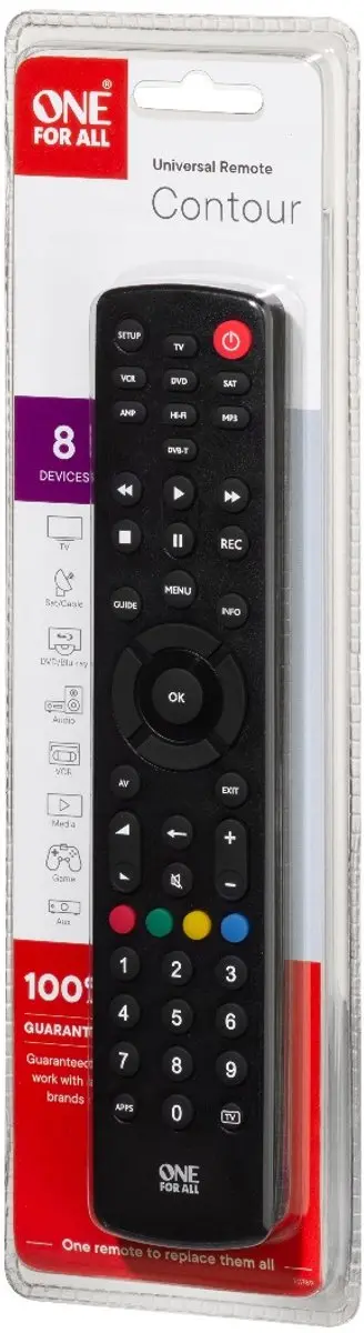 One For All Contour 8 URC1280 Universele Afstandsbediening - Wit