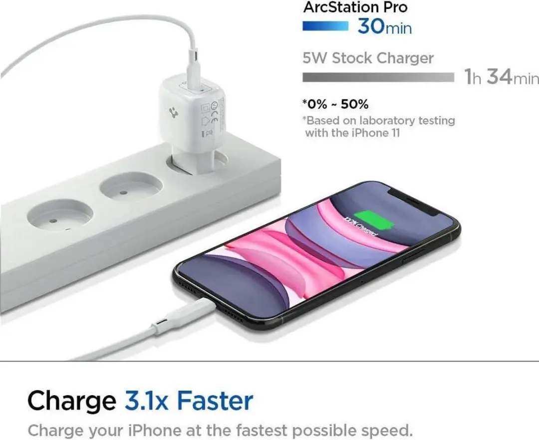 Spigen PowerArc ArcStation ACH02071 Oplader 20W - Wit
